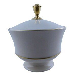 Lenox Lyric Covered Candy Dish Eternal Cream and Gold 24k